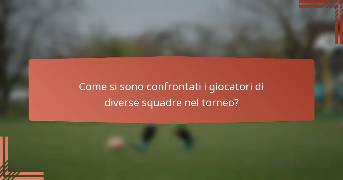 Come si sono confrontati i giocatori di diverse squadre nel torneo?